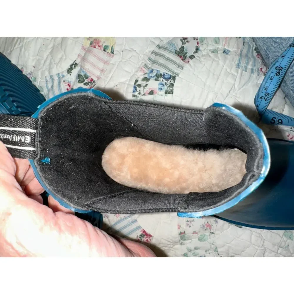 NWT EMU AUSTRALIA TURQUOISE TEAL BLUE WATERPROOF SHEARLING LINED BOOTS 8 -